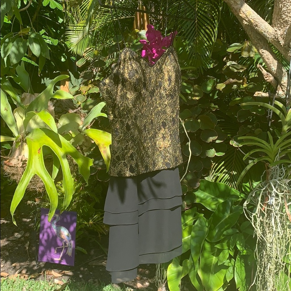 ☀️ Gold Lace and Black Dress Rock the 80’s!